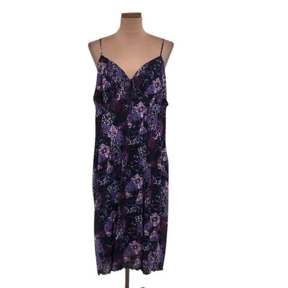 Modcloth BP Midi Dress Size 2X Purple Floral Marble Patchwork - Picture 1 of 9